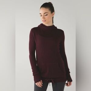 Cashmere Blend Lululemon Sweet Savasana Pullover Hoodie Sweater Size 4 Burgundy